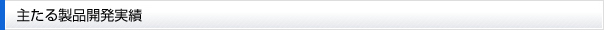 主たる製品開発実績